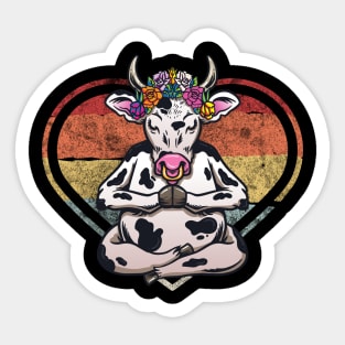 Namaste Yoga Meditation Cow Sticker